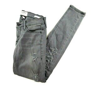 Frame Le Skinny de Jeanne Jeans Womens Size 25 Gray Ripped Destroyed Denim Pants